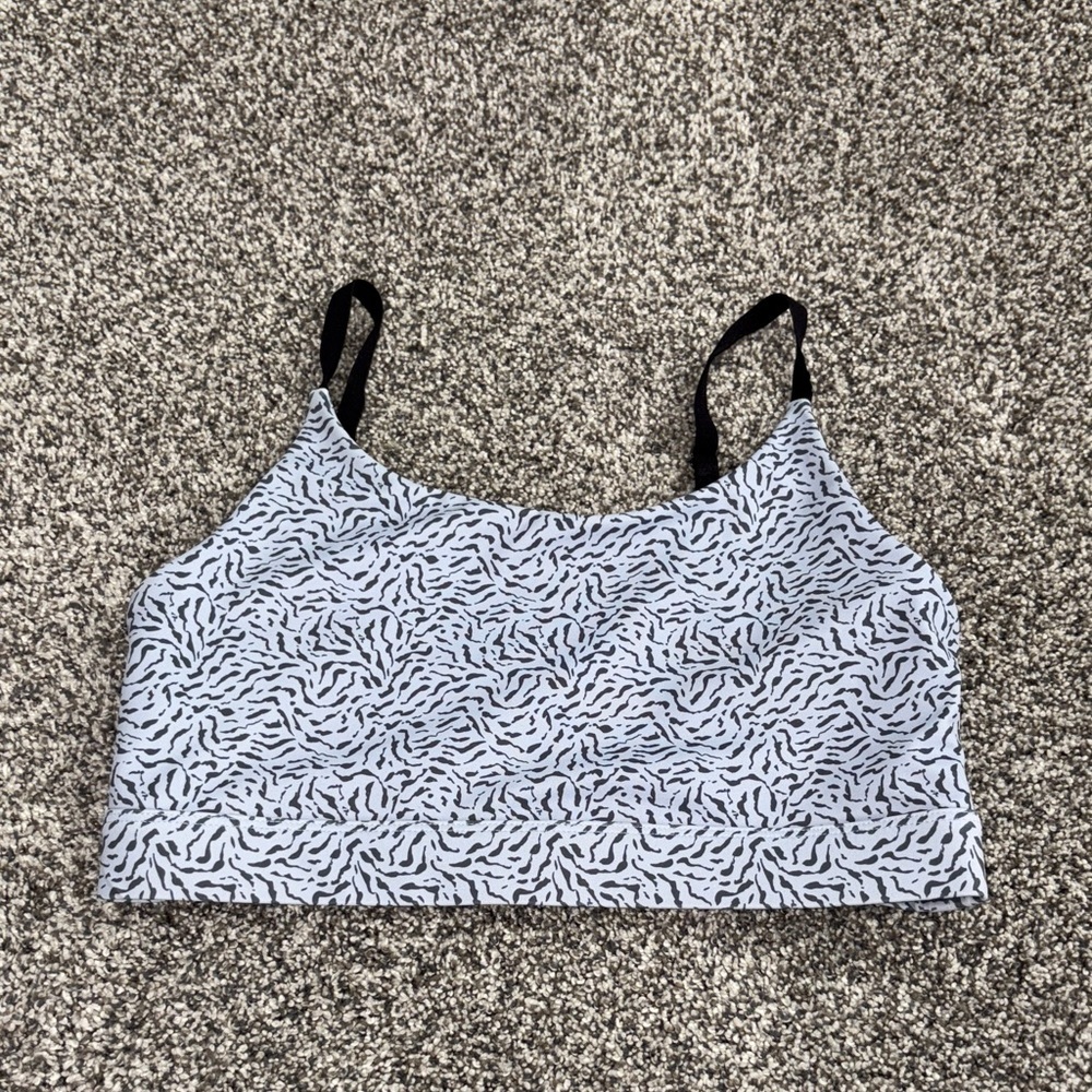 Allfenix Light Blue/Black Cheetah Print Sports Bra